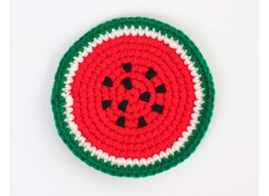 Cute Watermelon Crochet Coasters for Drinks Gift Ideas Set of 6 Coasters 